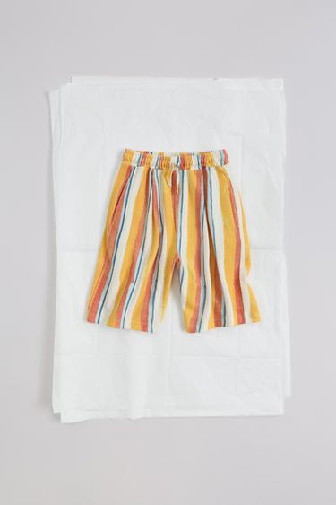 STRIPED TERRY EFFECT BERMUDA SHORTS CLARA CEBRIAN © - Orange by Zara