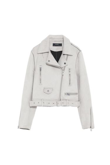 FAUX SUEDE BIKER JACKET