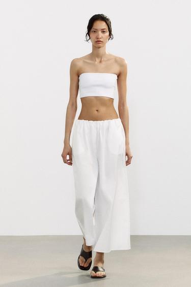 PANTALÓN CULOTTE - Blanco de Zara - Imagen 0