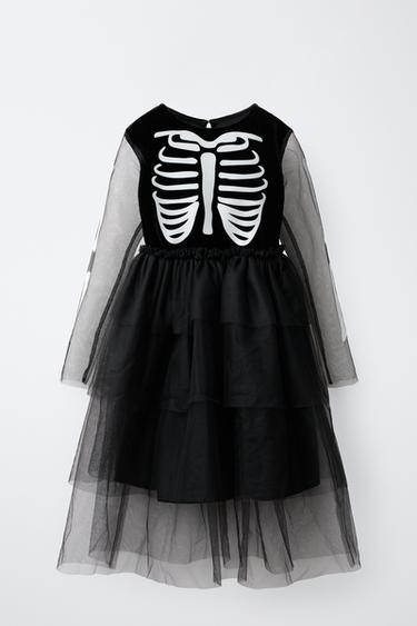 SKELETON TULLE COSTUME DRESS — Black 1