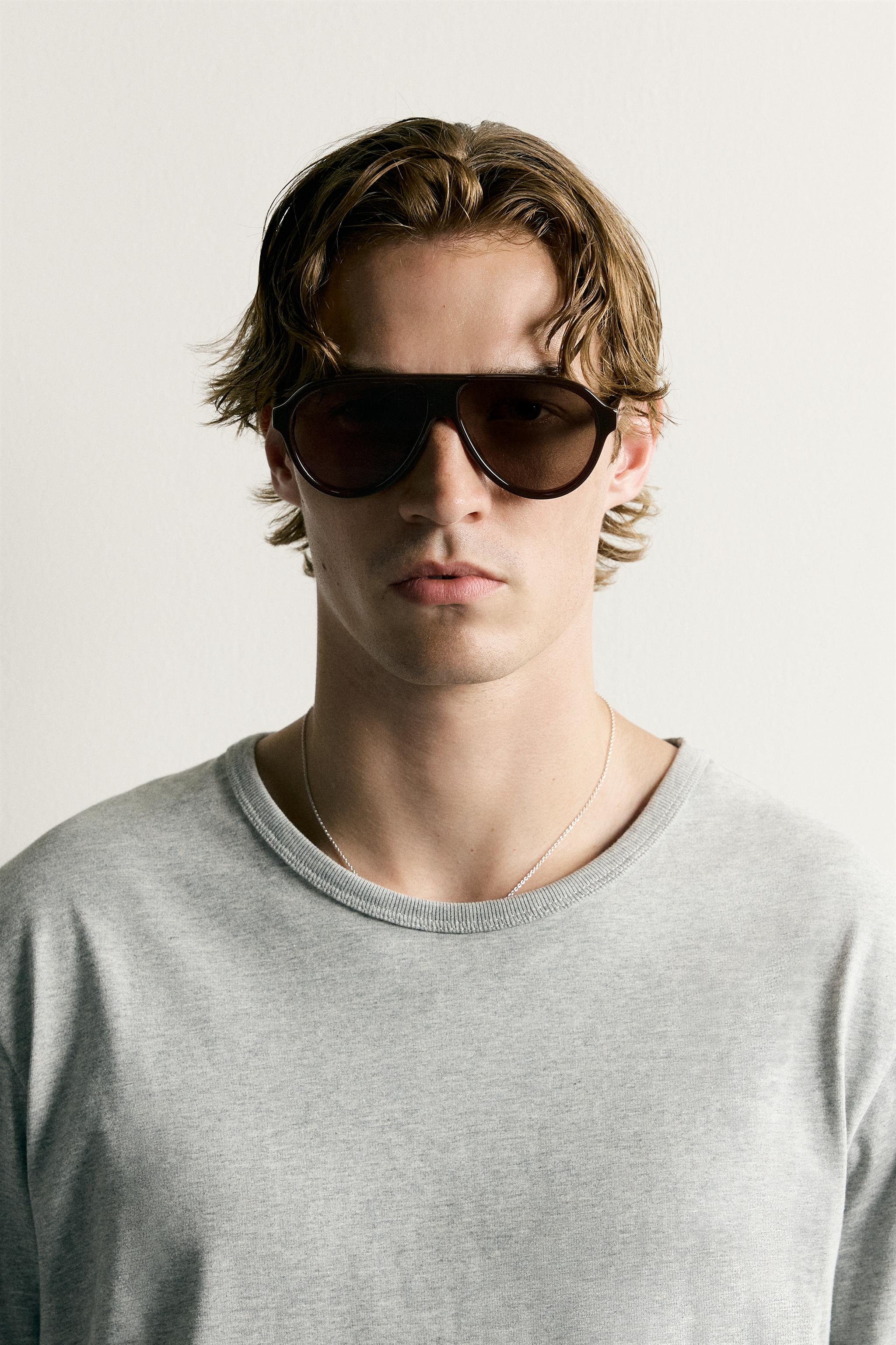 OVAL SUNGLASSES — Brown