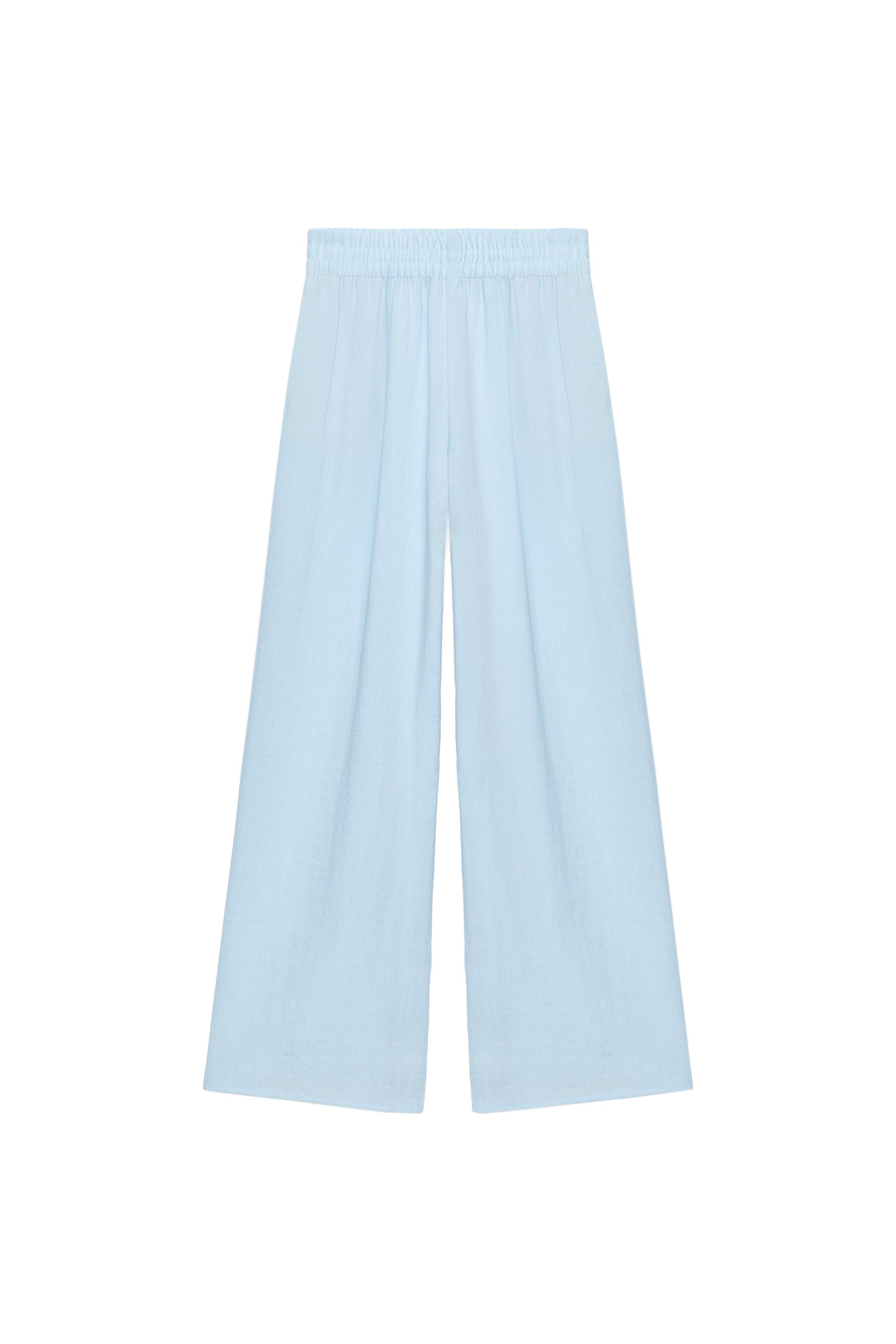 PANTALON LARGE À TAILLE ÉLASTIQUE