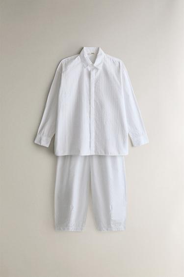 COTTON TROUSERS - Oyster-white by Zara - Image 3