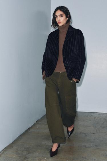 BLAZER AVEC LAINE ZW COLLECTION - rayures de Zara - Image 4