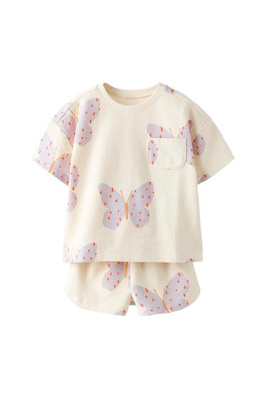 CONJUNTO CAMISETA Y BERMUDA MARIPOSAS