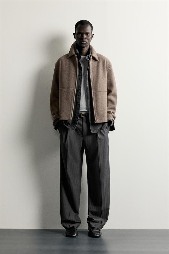WOOL BLEND REGULAR FIT JACKET - camel by Zara - Image 0
