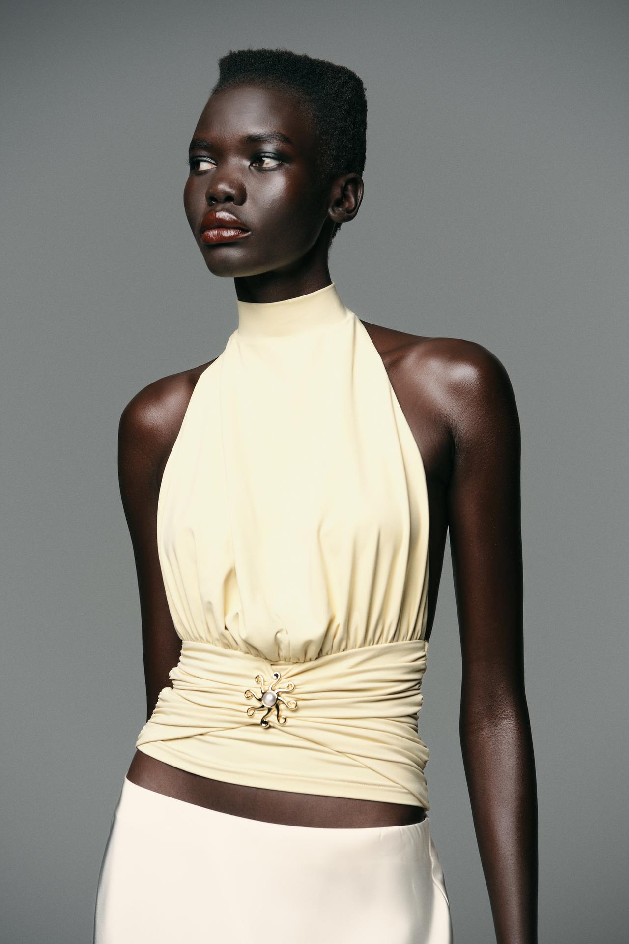 RUCHED POLYAMIDE SUN TOP