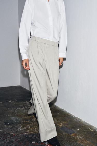 ZW COLLECTION DARTED TROUSERS - Beige by Zara - Image 3