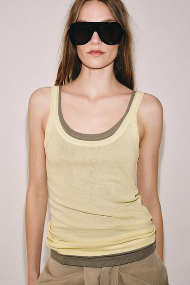 CAMISETA TIRANTES FLUIDA - Amarillo de Zara
