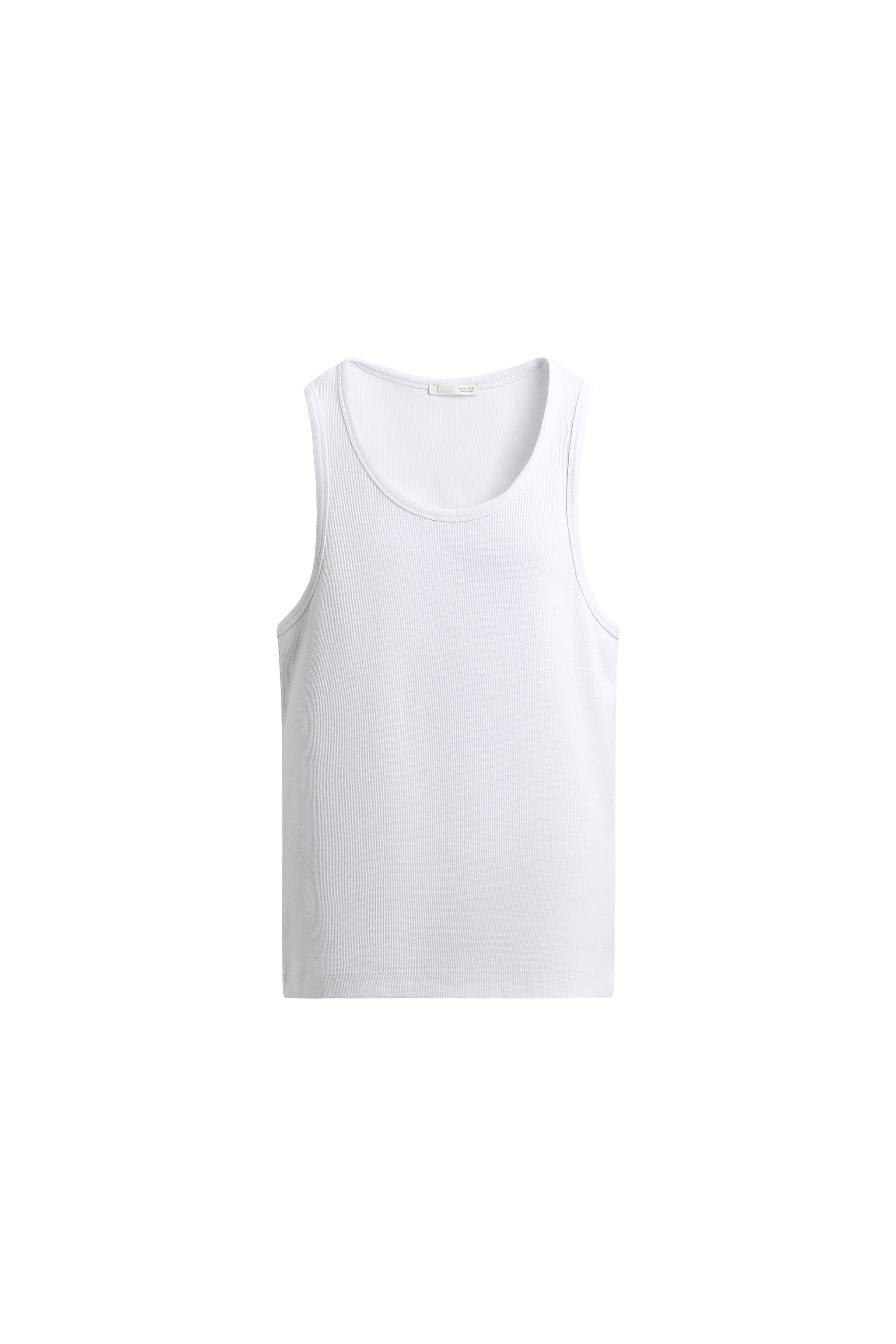 ベーシックリブタンクトップ - ホワイト | ZARA Japan / 日本