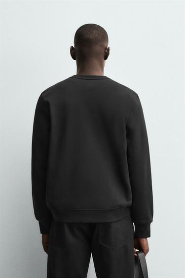 HEAVYWEIGHT CREW NECK SWEATSHIRT - Black by Zara - Image 2