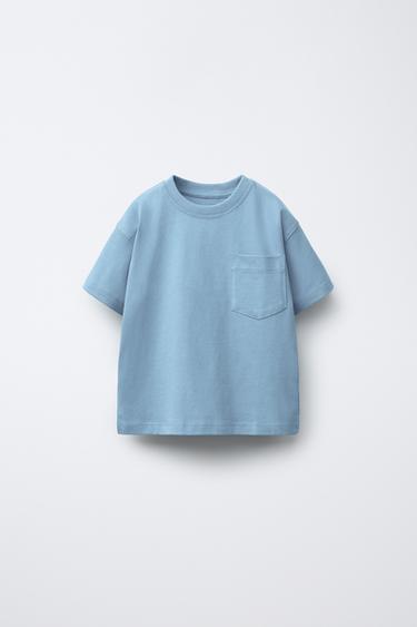 PLAIN T-SHIRT WITH POCKET - Light blue by Zara