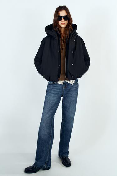 ANORAK ACOLCHADO CAPUCHA WATER REPELLENT WINDPROOF - Negro de Zara