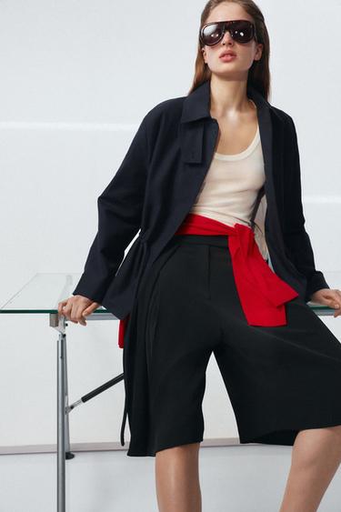 BERMUDAS PREGAS ZW COLLECTION - Preto da Zara