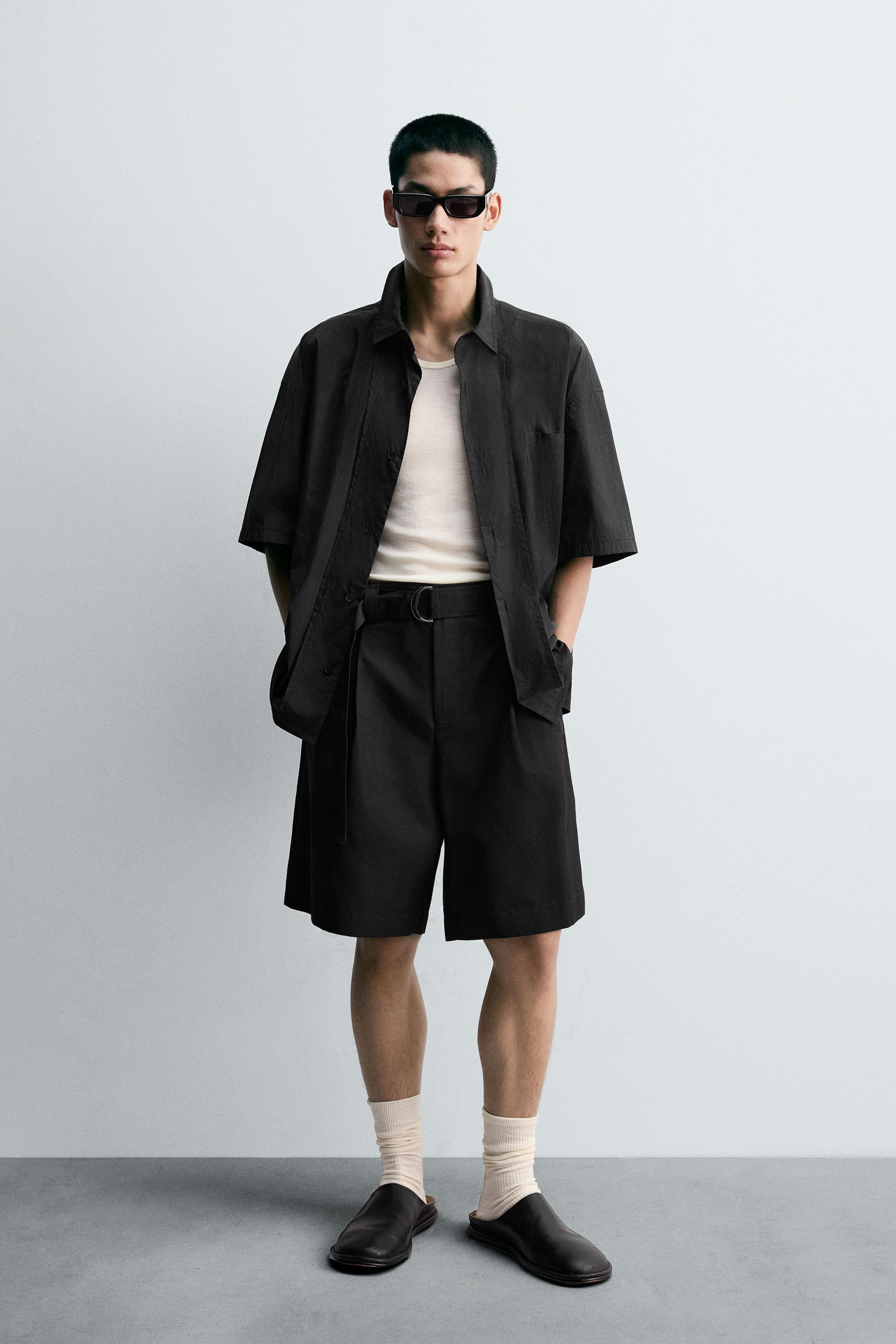 ZARA メンズ ショーツ40 kaipapa ショートパンツ (グレー・灰色) | メンズ | 最新コレクション