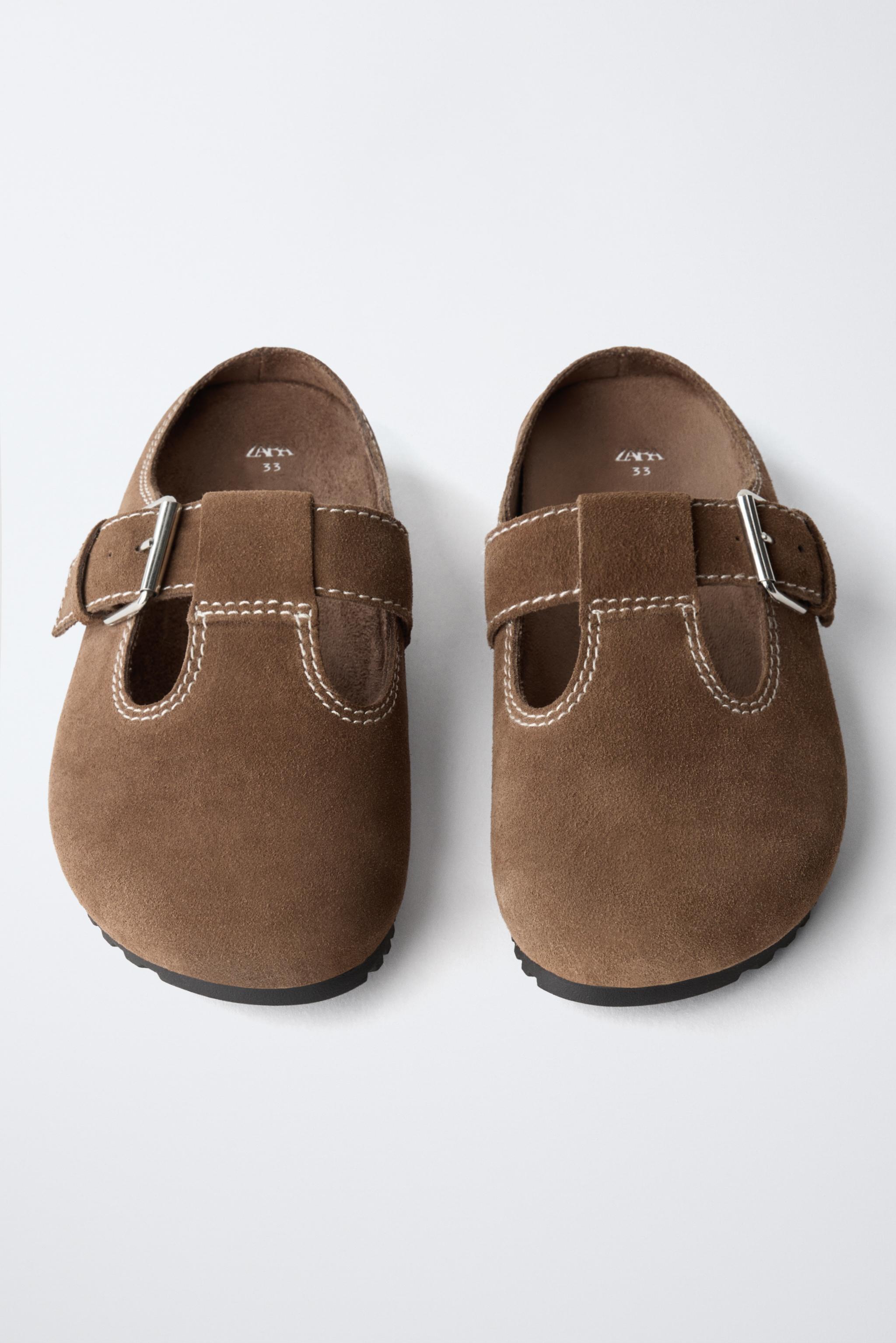 TOPSTITCHED LEATHER CLOGS