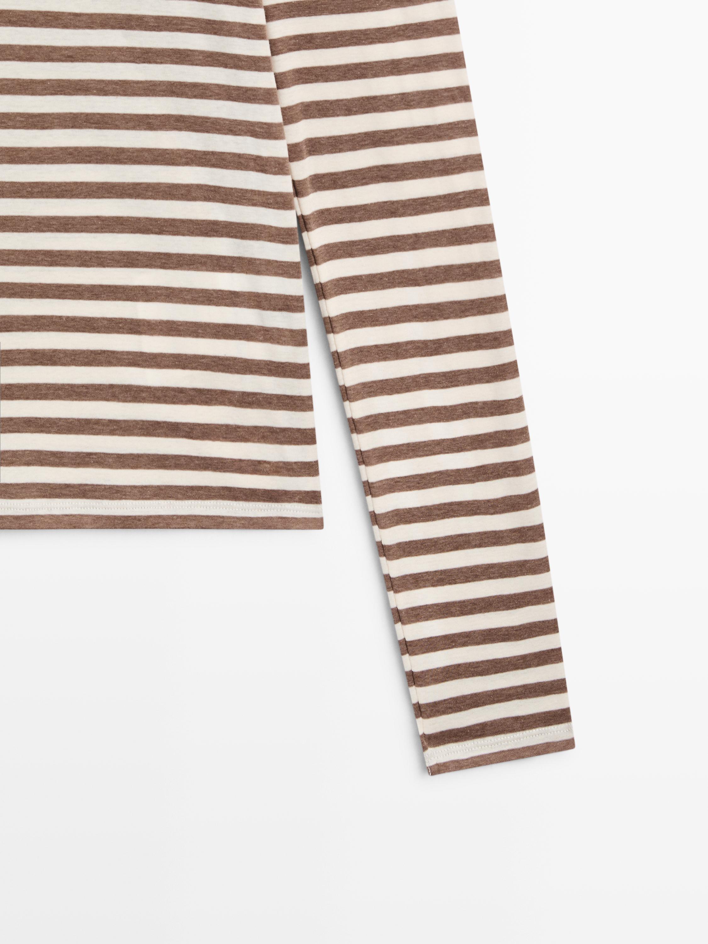 Striped 100% cotton T-shirt