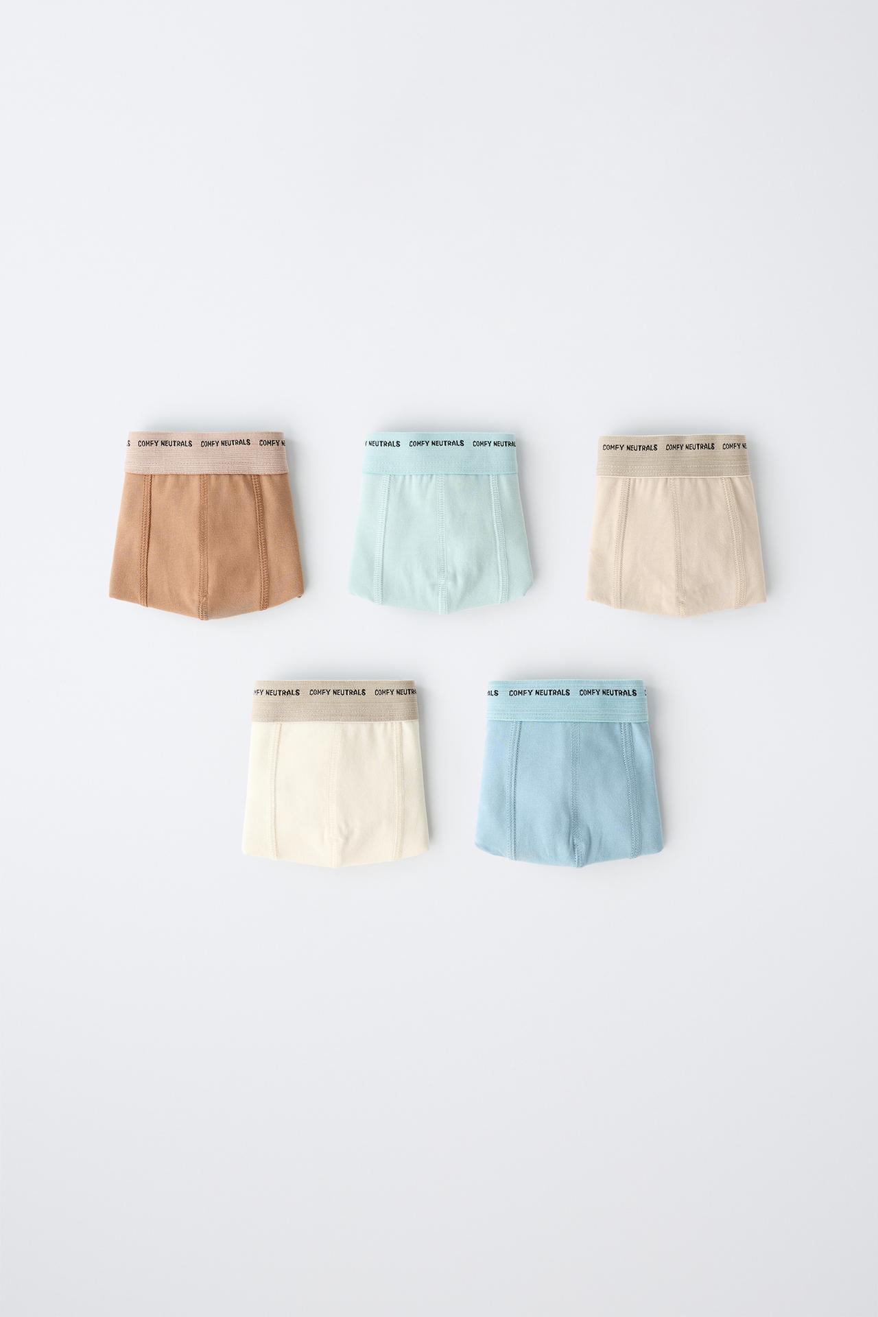 6-14 YEARS/ FIVE-PACK TEXT BOXERS — Multicolored