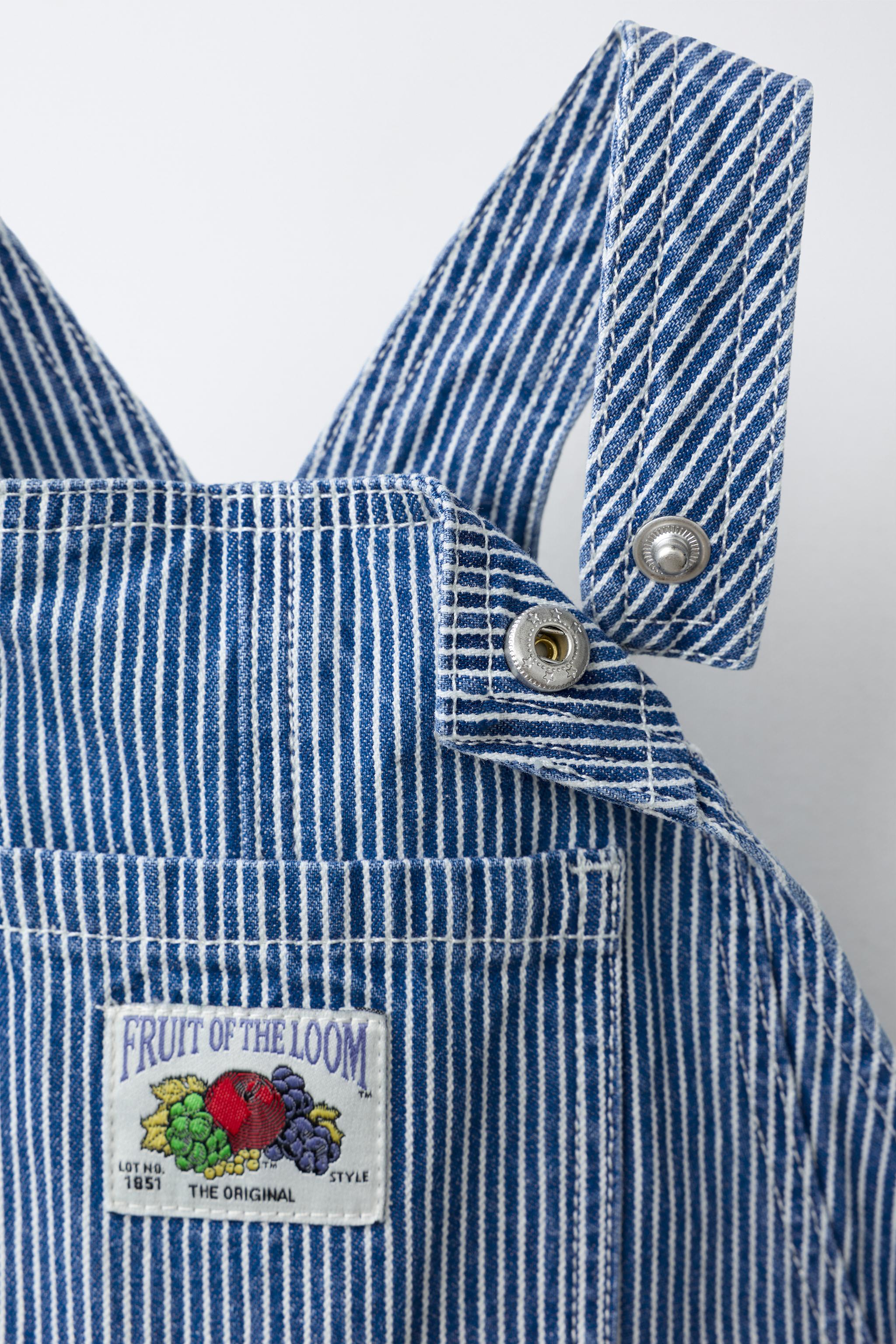 SALOPETTE EN SERGE RAYÉE FRUIT OF THE LOOM™