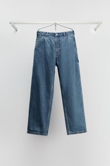 Zara RELAXED FIT CARPENTER JEANS - Blue