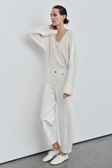 JERSEY PUNTO ESCOTE REDONDO - Crudo de Zara - Imagen 0