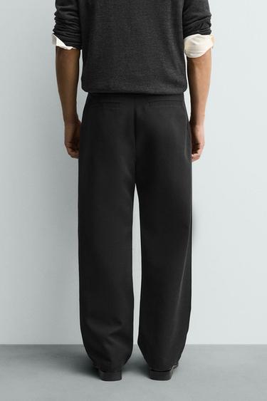 WIDE-LEG PLEATED TROUSERS - Black by Zara - Image 2