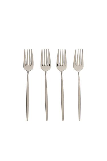 PACK VAN DESSERTVORKEN MET SMAL HEFT (4-PACK) - STAAL van Zara