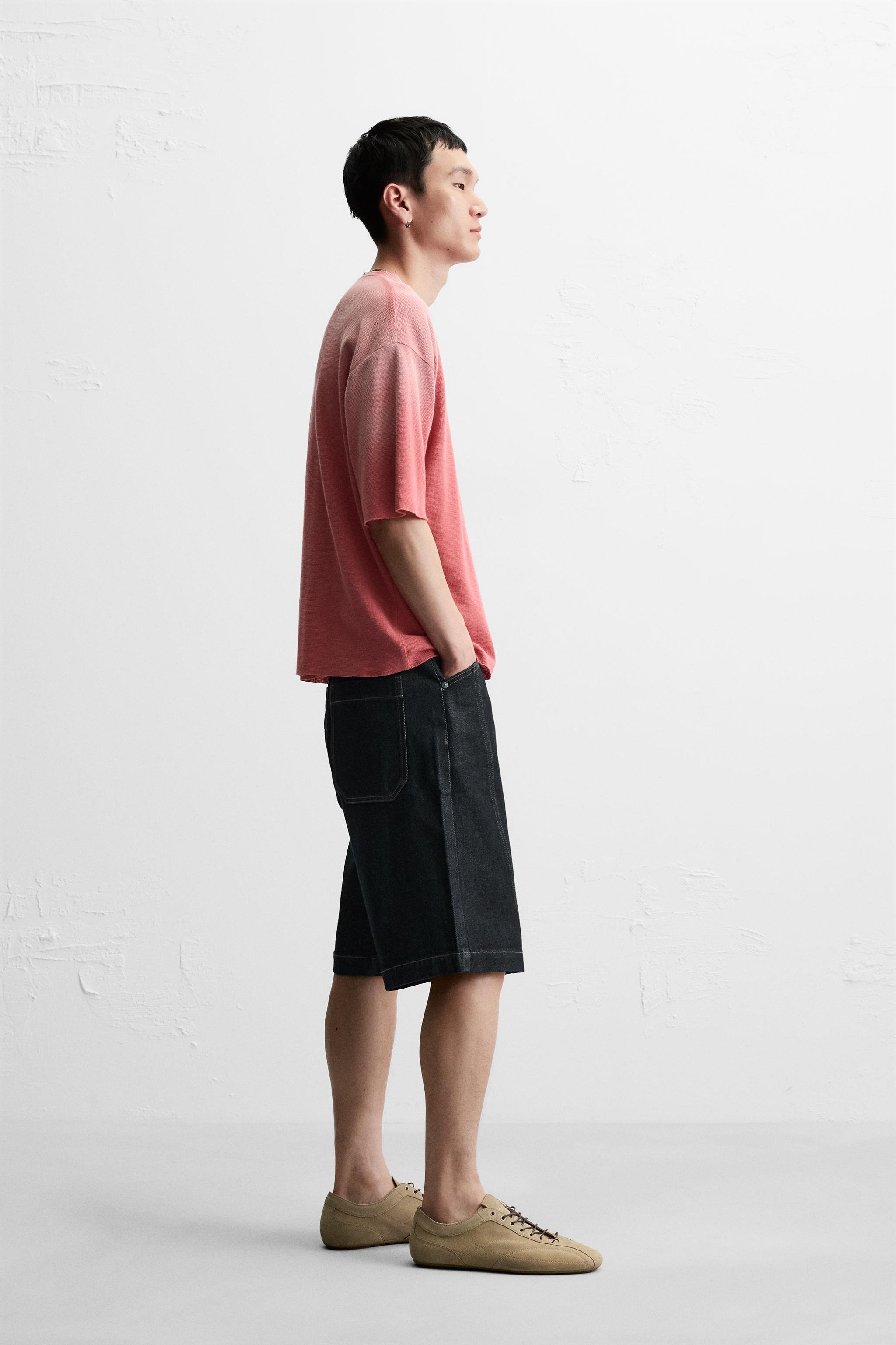 デニムバギーフィットバミューダパンツ - ブルー | ZARA Japan
