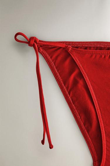 CULOTTE DE BIKINI DE PLAGE À NOUER - Rouge de Zara - Image 1