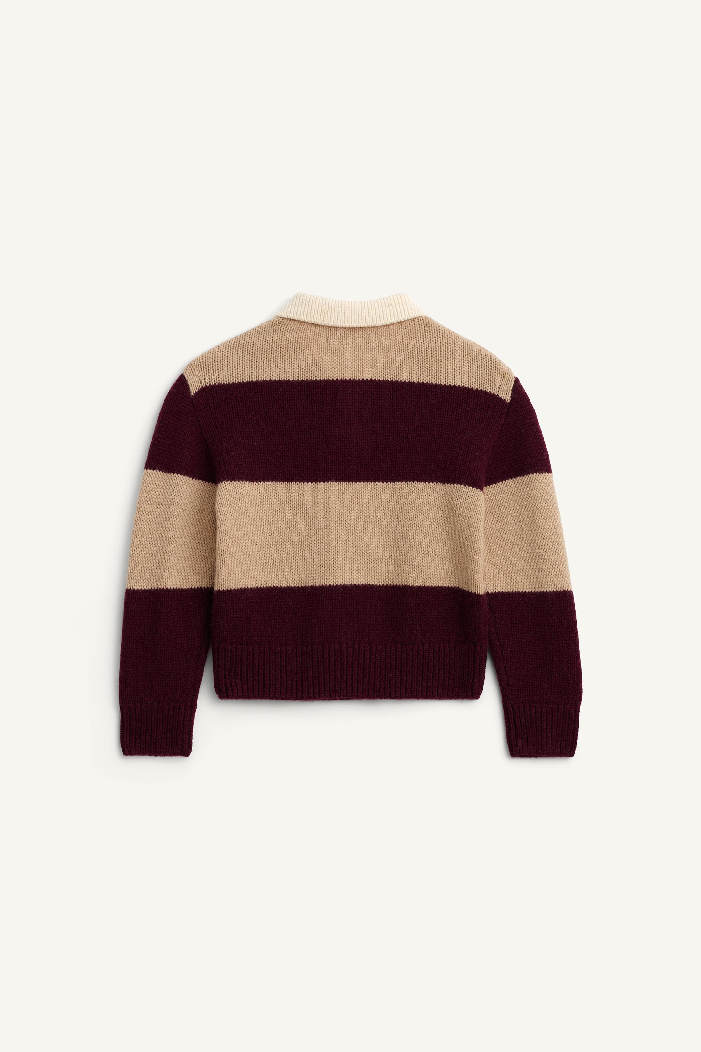 POLO EN MAILLE À RAYURES 100% LAINE ÉDITION LIMITÉE