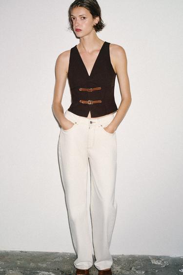 TOP À PASSANTS - Marron de Zara - Image 0