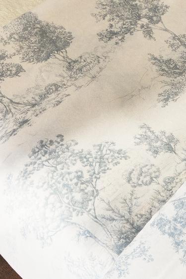 DRAP DE DESSUS SATIN TOILE JOUY - Bleu canard de Zara - Image 6