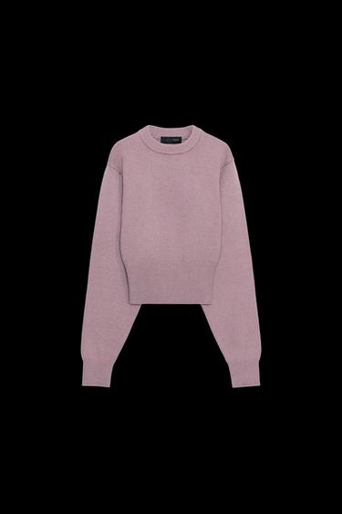 JERSEY CORTO PUNTO LISO - Lila de Zara