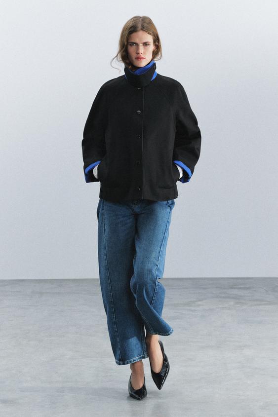 ZW COLLECTION CONTRAST INNER JACKET - Black by Zara - Image 0
