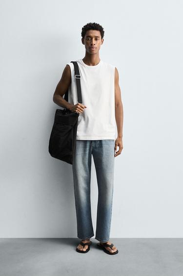 T-SHIRT DÉBARDEUR LÉGER - Blanc de Zara