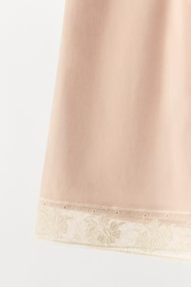 SATIN SHORTS WITH LACE TRIM - Pink by Zara - Image 6