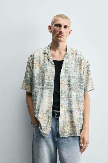 ABSTRACT PRINT SHIRT - Greenish by Zara
