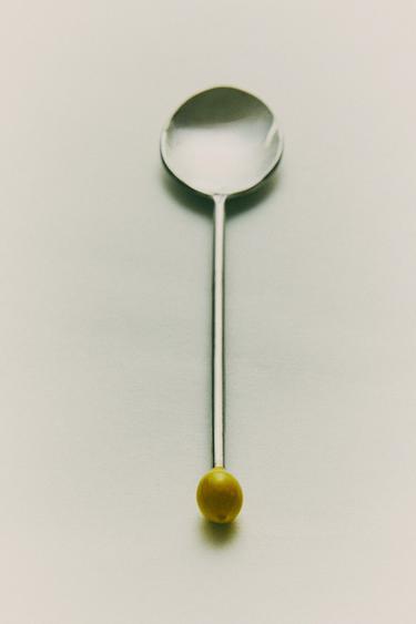 PACK OF STEEL LEMON DESSERT SPOONS (PACK OF 6) - Yellow by Zara