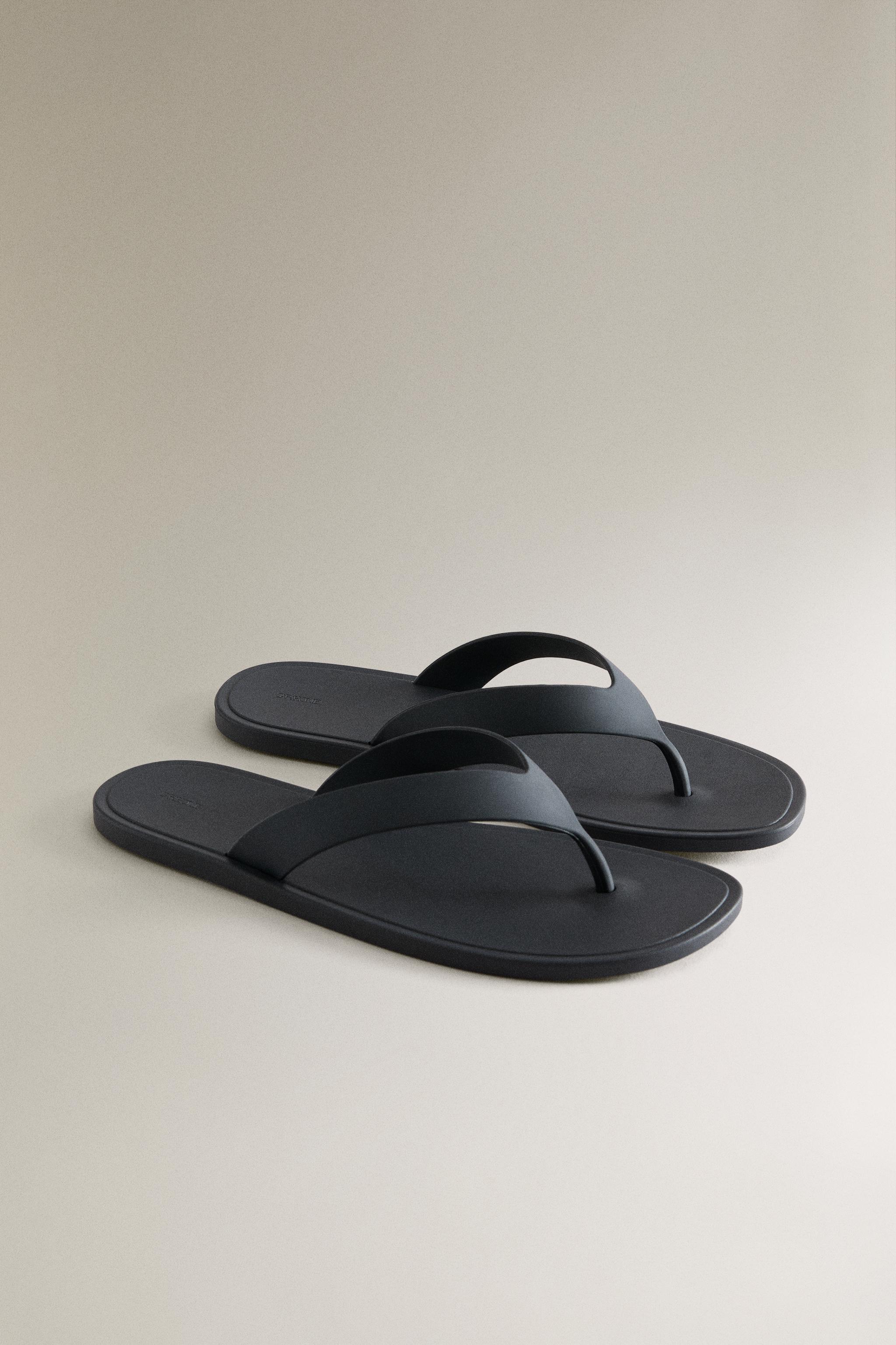 Женские сандалии Zara RUBBERISED POOL SANDALS — фото 2