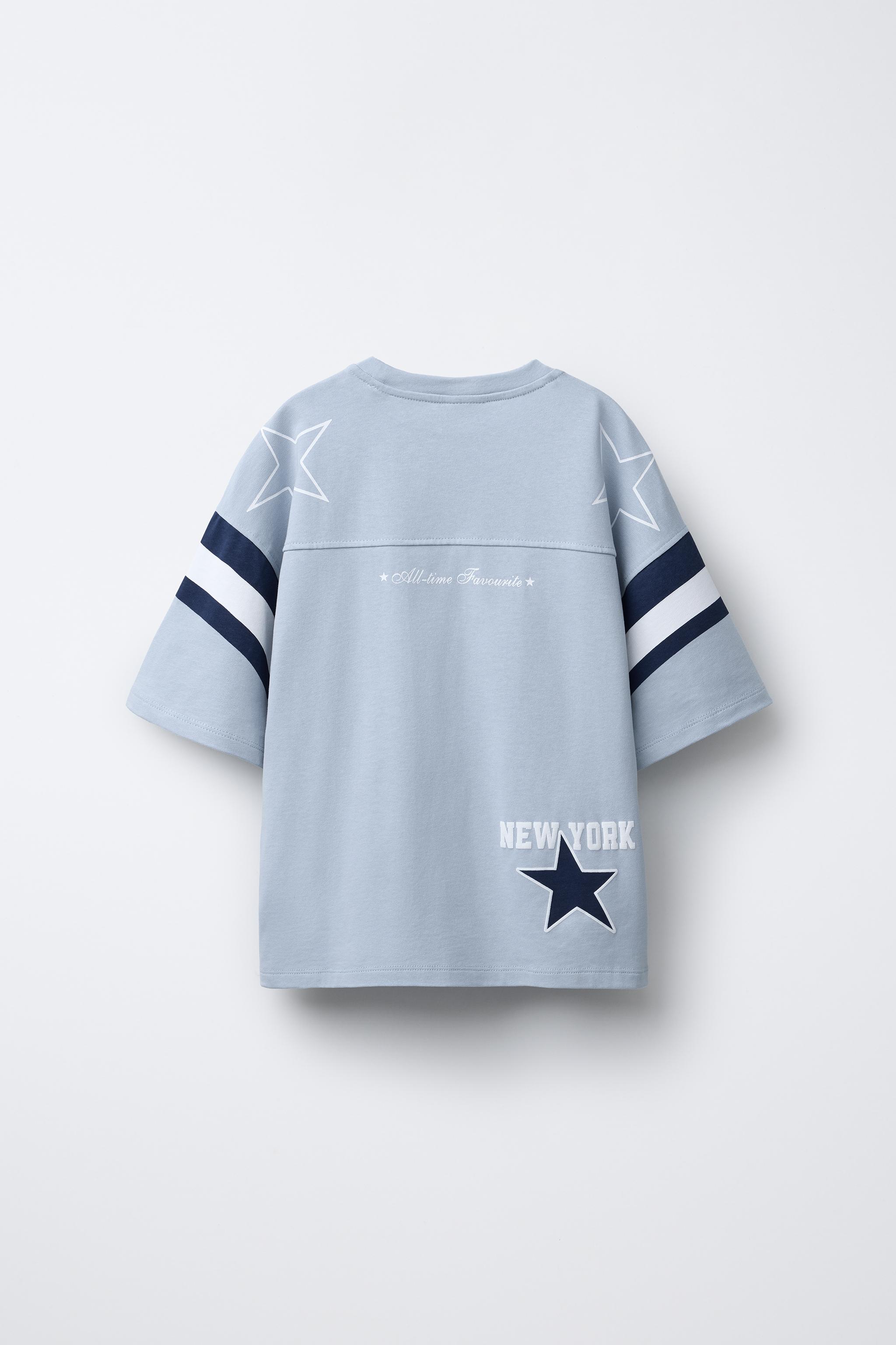 TEXT PRINT T-SHIRT - Blue | ZARA United States TEXT PRINT T-SHIRT - Blue | ZARA United States