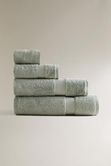 COTTON BATH TOWEL - Blue / Green by Zara