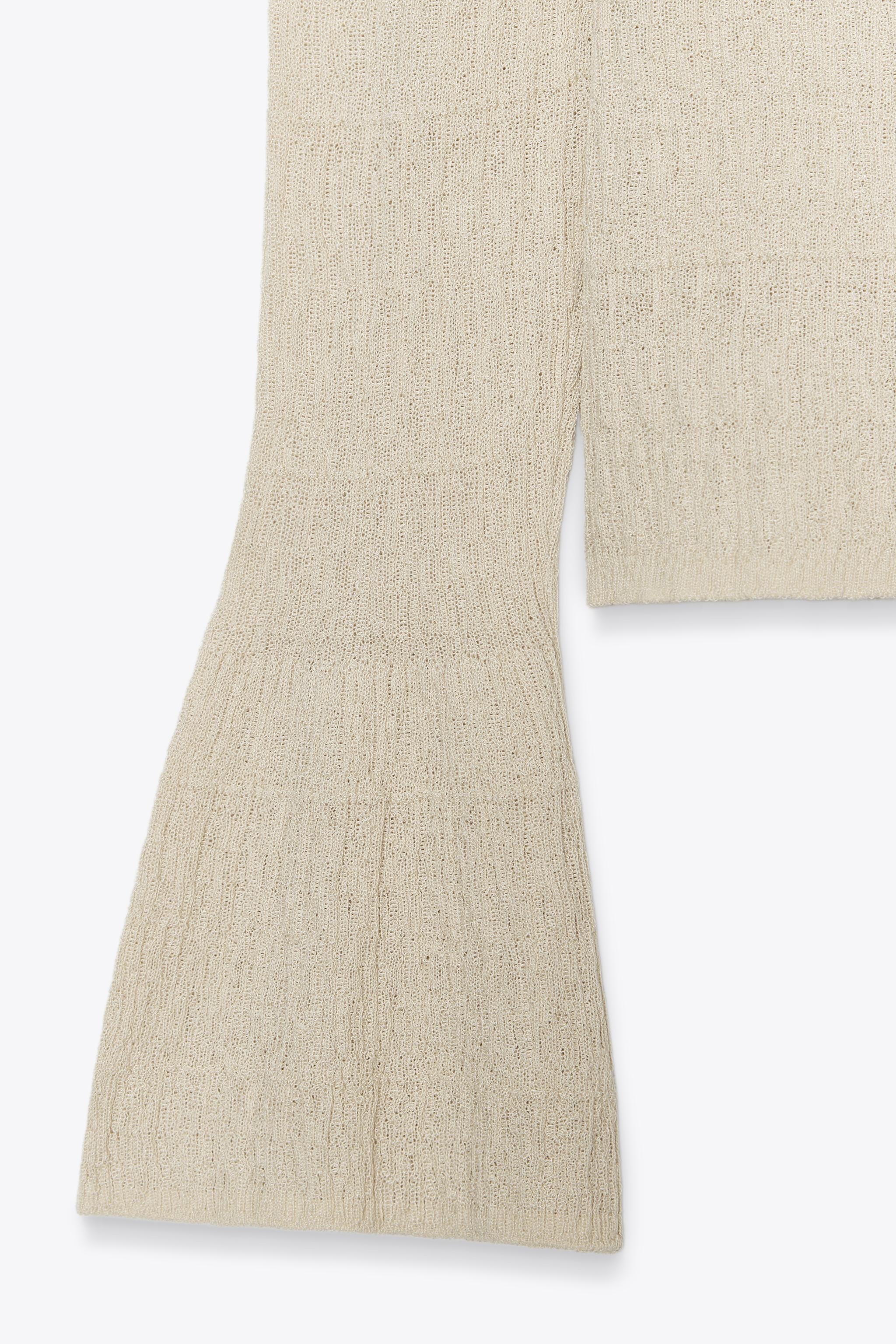 ポワンテル編みベルスリーブニットセーター - ベージュ | ZARA