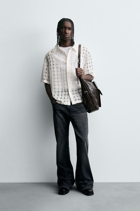 JACQUARD NEEDLE-OUT SHIRT