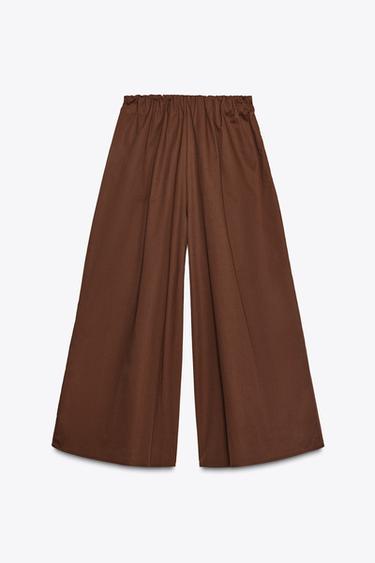 PANTALON JUPE-CULOTTE - Marron foncé de Zara - Image 5