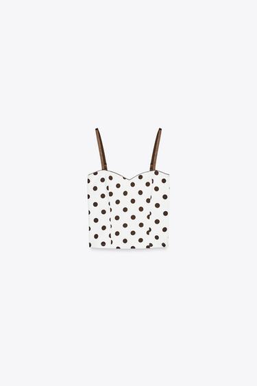 TOP CORSETERIE À POIS - Blanc cassé de Zara - Image 6