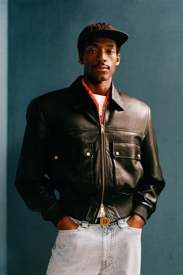 CROPPED FIT NAPPA LEATHER JACKET WILLY CHAVARRIA X ZARA - Black by Zara