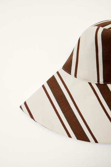 LIMITED EDITION STRIPED REVERSIBLE BUCKET HAT - Ecru by Zara - Image 6
