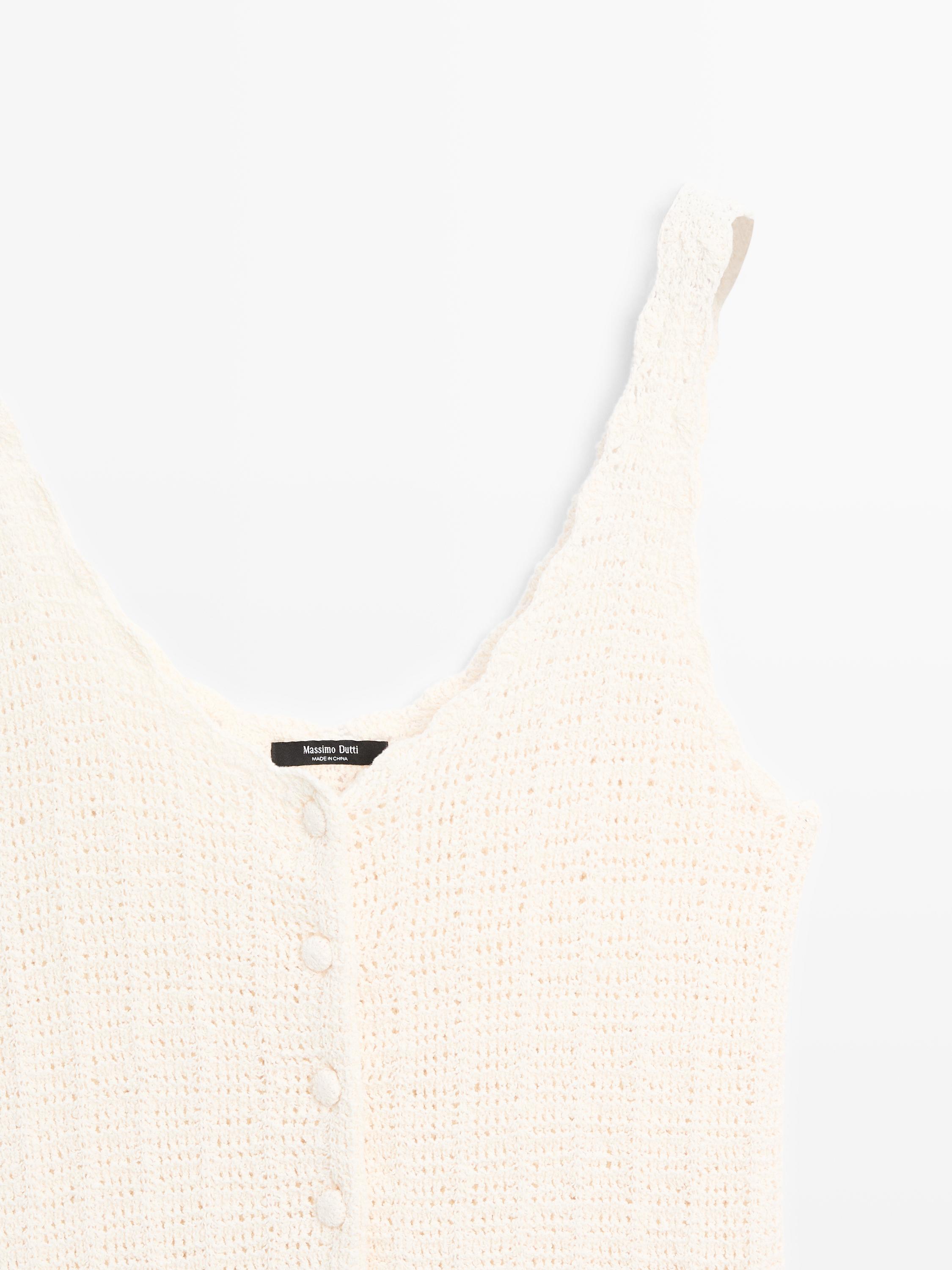 Crochet top with button details