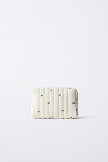 Zara FLORAL TOILETRY BAG - Off White