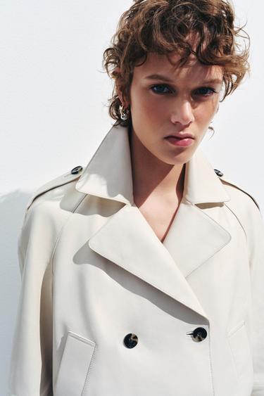 BLOUSON CUIR ZW COLLECTION ÉDITION LIMITÉE - Écru de Zara - Image 4